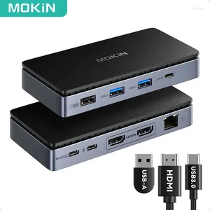 MOKiN 8 in 1 USB C Dock 4K 60Hz HDMI Monitor Display Port Laptop Docking Station HUB Multipoort Adapter 3.0 100W PD