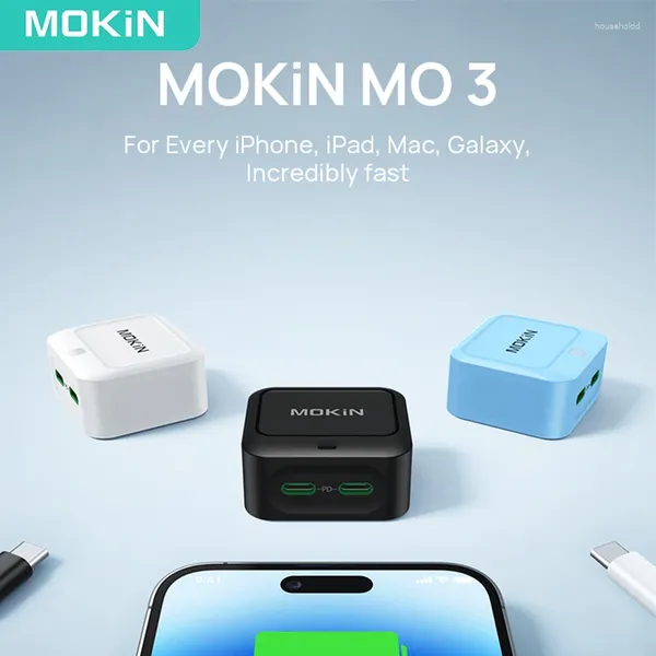 MOKiN – adaptateur de chargeur rapide, 2 ports type-c PD, alimentation murale pliable, USB C 40W, pour MacBook Galaxy 14/Plus/Pro