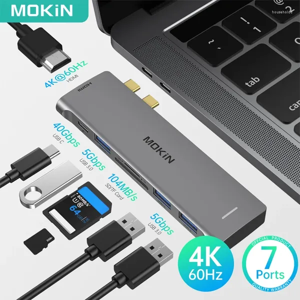 MOKiN tipo C Hub adaptador USB 4K 60Hz HDMI 3,0 TF/SD USB-C Thunderbolt 3 para Macbook Pro PC accesorios portátiles