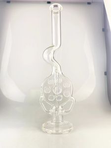 tuyaux de moking plié le cou bong suisse double drain 1 perc 18inch haut de 18 mm