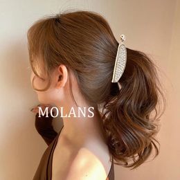 Molans Rhinestone Banana Vorm Haarklauwen voor vrouwen Girls Hair Clips Bronrettes Haarden Haarspelers Fashion Hair Accessoires