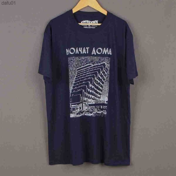 Molchat Doma T-Shirt Etazhi Post Punk Synth Pop Darkwave Linea Aspera Solid Space Hommes D'été Coton T-shirt L230520