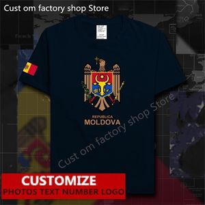 MOLDOVA MOUDOVAN MDA MD Gratis aangepaste jersey Fans DIY Naam Nummer 100 katoen T Shirts Men Women Losse casual T -shirt 220620