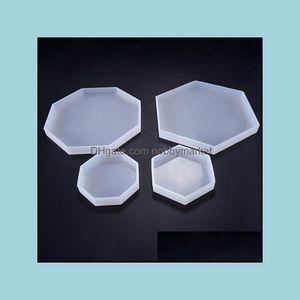 Molds Diy Sile Epoxy Mold Hexagon en achthoekige flexibele desktop decoratiemods Handmatige ambachtelijke gereedschapsbenodigdheden voor sieraden Drop levering otwal