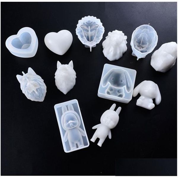 Moules DIY Sile Mods 3D lapin singe chien Slee bébé moules ornement bougie savon Fondant moule polymère argile résine fabrication de bijoux Dhgarden Dhvk1