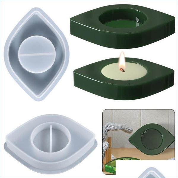 Moldes Caja de almacenamiento de bricolaje Cristal Epóxi Resina Molde Ojos de los ojos de la cela Modas de fundición Artesanías de la bandeja de joyería elegante Suministros Drop D Dhliq