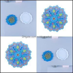 Molds Epoxy Resin Sile Sile Sun Flower Tea Cup Beugel Mat Mods Huishouden Fashion Flowers Mod Nieuw aankomst 9 2bc P2 Drop Delivery Sieraden naar OTZK0