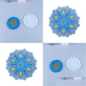 Moldes Resina Epoxi Sile Sun Flower Tea Cup Soporte Mat Mods Hogar Moda Flores Mod Nueva Llegada 9 2Bc P2 Drop Delivery Jewelry Dhglg