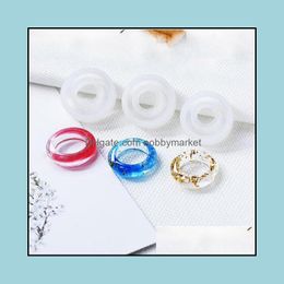 Moldes herramientas de joyería equipo transparente Sile Mod resina decorativa artesanía Diy anillo tipo de molde para entrega de gota 2021 Cxf6T