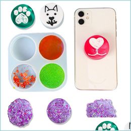 Molds Mini Sile Telefoonhouder Decor Resin Irregarity Animal Paw Round Bones Vorm UV DIY Crystal Epoxy Mold Drop Delivery Jood Dhgarden Dhjps