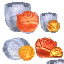 Moldes Rose Bud Resina Molde 3D Flor Sile Moldes de fundición Craft Mod DIY Jabón Vela Cera Polímero Arcilla Concreto Gota Entrega Judío Dhgarden Dhky9