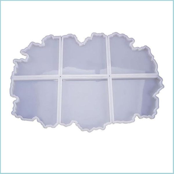 Moules Ensemble De 6 Puzzle Agate Coaster Moules En Résine Geode Slice Sile Pour Faire Des Tapis De Tasse Décoration De La Maison Bougeoirs Drop Delivery 202 Dhzag