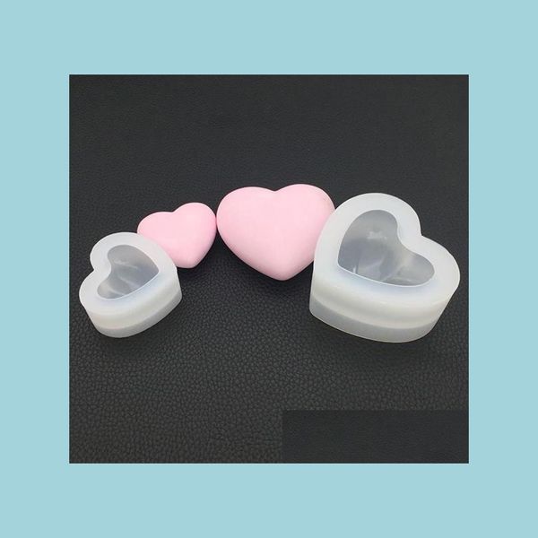 Moules SILE Resin Moule 3d Heart Transparent transparent Flexable Ornements réutilisables SOOD MOD CLAY 8CM DROP DIVRIR