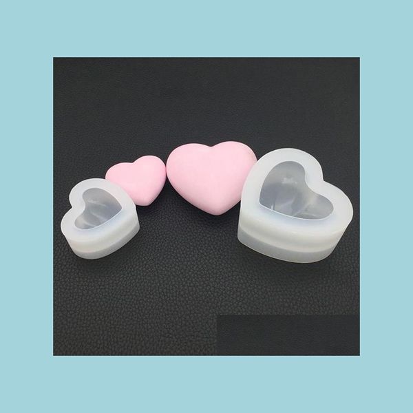 Moldes Sile Resina Molde 3D Corazón Transparente Flexible Reutilizable Moldes Adornos Jabón Mod Arcilla 8 cm 5,5 cm Entrega de gotas 2021 Herramienta de joyería DH87J