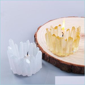 Molds Tea Light Candle Holder Schimmel Sile Resin Crystal Form Epoxy Casting voor doe -het -zelf sieraden opbergkast Crafts drop levering tools equi dhz7v