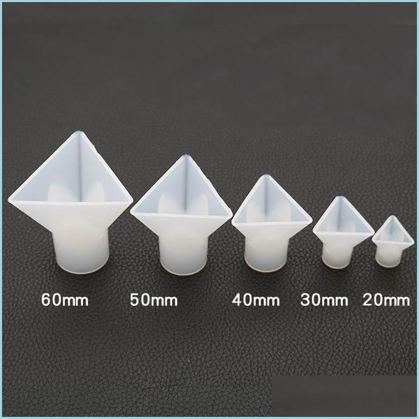 Moules Triangle vertébral SILE DIY MODS DE RÉSINE EPOXY avec porte-cylindres pour bijoux en polymère argile fabriquant 60 mm 50 mm 40 mm Deli Dh8lc