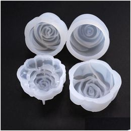 Moules Résine UV Bijoux Liquide Sile Moules 3D Rose Fleurs Charms Moule Polymère Argile Faisant Mods 4 Drop Livraison Bijoux Jewelr Dhgarden Dhydm