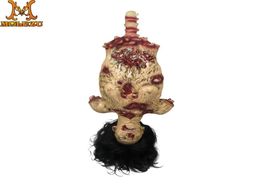 Molezu Halloween colgante decoración cuerpo asco brazo roto cuerpo seco rostro rojo casa asusta a las personas accesorios medio cuerpo y207741363