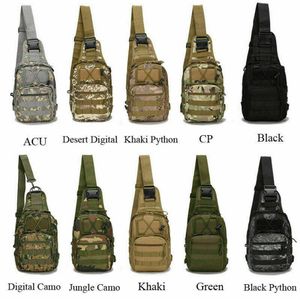 Molle Sling Chest Bag Militar Táctico Lona Messenger Crossbody Hombro Mochila Camuflaje Deporte al aire libre Ciclismo Bolsas Satchel306C