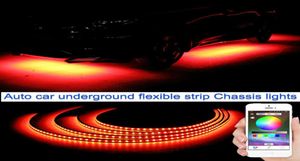 Molls App controle 90120cm Auto RGB LED Strip LED Onder Auto Glow Underbody Systeem Neon Licht waterdichte auto styling1868949