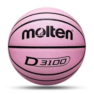 Pelota de baloncesto fundida Tamaño oficial 7 Baloncesto rosa Suave resistente al desgaste PU Juego de entrenamiento interior al aire libre Hombres baloncesto 231227