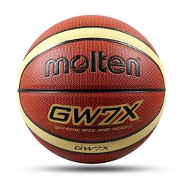 Ballon de basket-ball fondu taille officielle 765 matériau PU balles de haute qualité en plein air match intérieur entraînement basket-ball basket-ball topu 240102