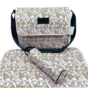 Mom Baby Diaper Bag 3-delige set hoogwaardige designer print multifunctionele schoudertas mama en meisje cadeau creatief b37