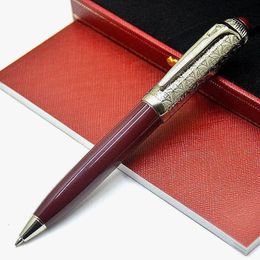 Mom Ct R De Series Luxury Ballpoint Pens Green Blue Barrel rouge argent Diagonal Grain Writing Stationery Office Supplies 240325