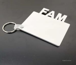 Mom Dad Fam Sublimation Blank Keychain Party Favor MDF Key Chain Hanger DubbleSide Thermal Transfer Key Ring T2I518104290544