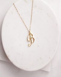 Mom Love Cursive Name B English Alphabet Gold Silver Family Friend Letters Sign Word Chain Kettingen Tiny Initial Letter Pendant 2919085