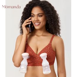 Momanda Hands Free Pumping Bra Mallfeeding Maternity Wireless Lace Sexy Underwear infirmières pour les femmes enceintes toutes en un 240102