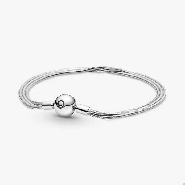 Moments Multi Snake Chain Bracelet pour Pandora 925 Sterling Silver Party Designer Bijoux Bracelets Pour Femmes Filles Sœurs Cadeau Bracelet De Mariage avec Boîte D'origine