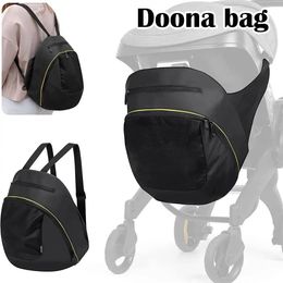 Bolsa de almacenamiento para mamá, accesorios para cochecito Doona, estuche de almacenamiento portátil, mochila para mamá 2 en 1, bolsa de pañales impermeable negra 240123