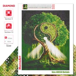 Momoart 5D Diy Diamond Bordado Tree Needlework Pintura de diamantes Paisaje Drinestone Picture Forest Mosaic Home Decor