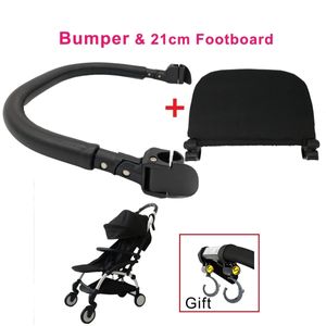 MomTan Baby Stroller Accessories Armrest PU Leather Bumper Bar Handrail Extend Footboard Hook For Babyzen YOYO 2 YOYO 231226