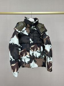 Mon 2023 camouflage pak/uniform Logo Mode noorden jas heren nieuwe Winter dons plus size Parka's Dikker Warme Jas Heren Stand Effen Kleur Casual Parka Kerstcadeau