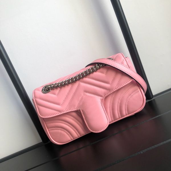 Diseñador Marmont bolsos de calidad superior 4 colores dama bolsos de noche cadena hombro bolso bandolera de cuero genuino bolso de mujer y bolso