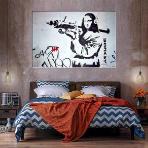 Mona Lisa Bazooka pintura al óleo sobre lienzo decoración para el hogar pintado a mano / hd-print wall artimagen personalización es aceptable 21052806