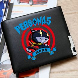 Portefeuille Mona Persona sac à main Morgana dessin animé Photo sac d'argent décontracté en cuir portefeuille imprimé notecase