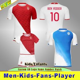 Monaco BEN YEDDER 23 24 Thuisvoetbalshirts MINAMINO BOADU GOLOVIN maillot de foot VOLLAND EMBOLO Flocage JORGE Heren Kinderen DISASI FOFANA Voetbalshirt