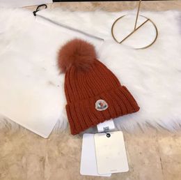 MoncKler Beanie cap Designer voor zowel mannen als vrouwen luxe echt bont wasbeerbont gebreide muts Hoge kwaliteit N76