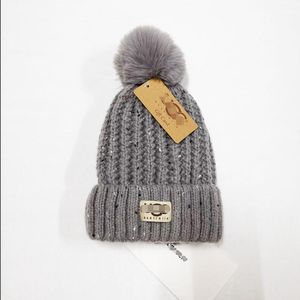 Monclair Beanie Dameshoed Hoge kwaliteit Louisly-vittonly Caps Hoeden Dames Mutsen met echt wasbeerbont Pompons Warme meisjescap Snapback SIC4