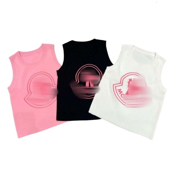 Monclair Designer Tricots Mode De Luxe Pour Femmes Tricots T-shirts À La Mode Âge Réduisant Lettre Emblème Brodé Sans Manches Tricoté Court Col Rond Réservoir