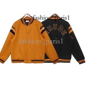 Monclair Jacke Manteau Designer Vêtements Manteaux Casual Rhude Tendance Marque American Lightning Patch En Cuir Conception Lâche Bomber Veste Hommes 382