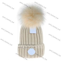 moncleir beanie cap heren ontwerper monclair emmer hoeden nieuwe mode dames dames warme winter beanie large faux bont pom pom poms bobble hat outdoor