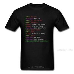 Maandag Programmeur T-shirt Grappige Kleren Geek Chic Men Tops Zeggen T-shirt Katoenen Tees Zwart T-shirts Aankomst 210716