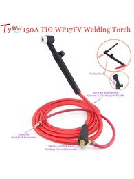 MONDSTUKKEN 150A 3M WP17FV TIG Soudage Torche Soft Red Tym Argon Tungstten Arc Valve de gaz flexible Connecteur rapide WP17 Pignon de soudeur WP17