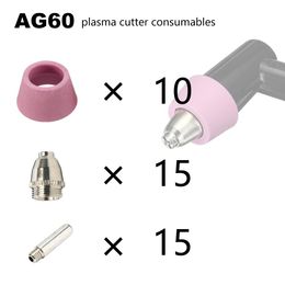 Mondstukken 40 Uds soplete de soldadura de corte por Plasma cortador consumibles anillos boquillas de cerámica juego de electrodos para antorcha PT31 LG40