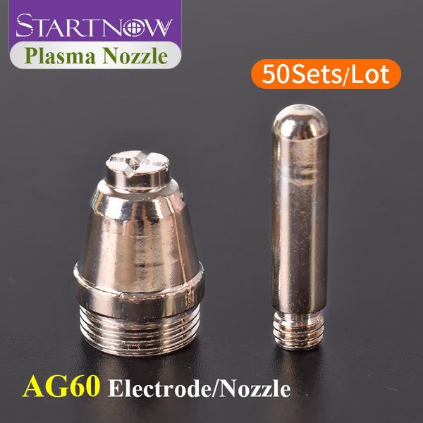 Mondstukken Startnow 50 ensembles/lot AG60 SG55 WSD60P Kits d'électrodes de buse Plasma consommables de fil d'hafnium pour pièces de coupe de torche de soudage à l'air