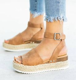 Monerffi Wedges schoenen voor dames sandalen plus size hoge hakken zomerschoenen 2019 flip flop chaussures femme platform sandal8107566